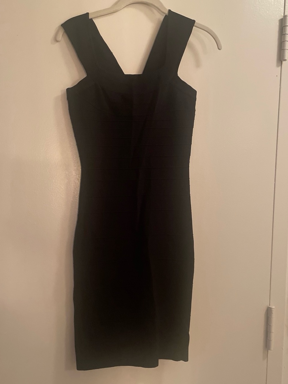 Express Bodycon Black Dress with Light Ribbing Design